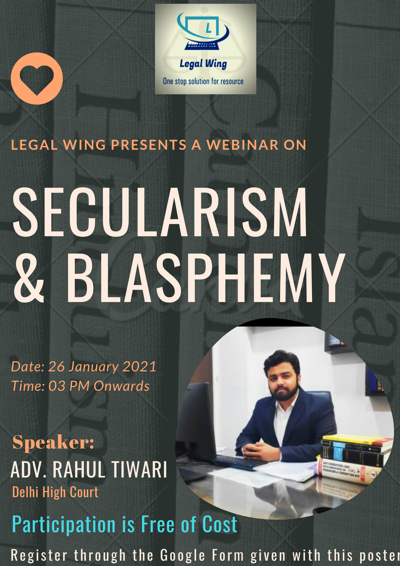 Webinar on “Secularism & Blasphemy” By Legal Wing