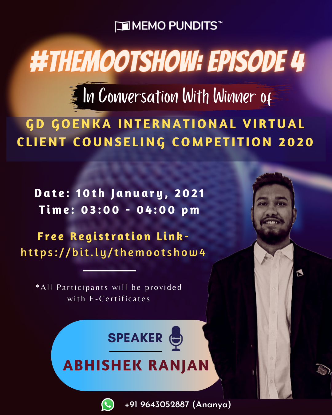 TheMootShow: In conversation with winner of GD Goenka International Virtual Client Counseling Competition, 2020