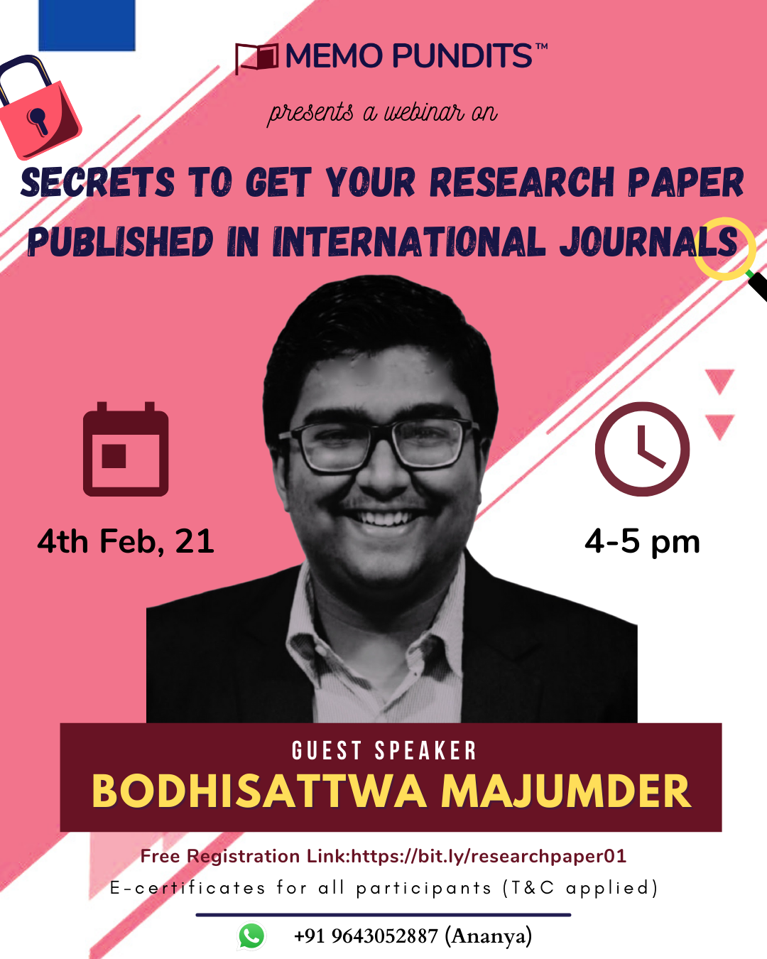 Memo Pundits Present Webinar on Secrets to get your research paper published in International Journals