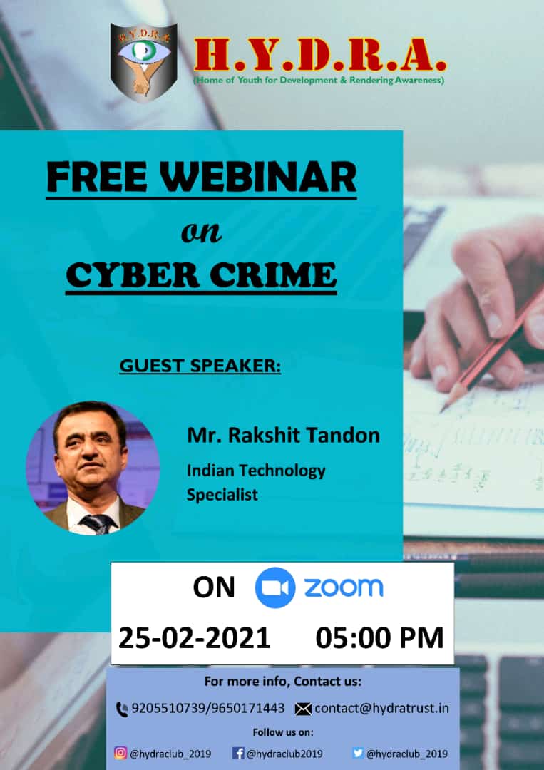 Free Webinar on Cyber Crime: H.Y.D.R.A.