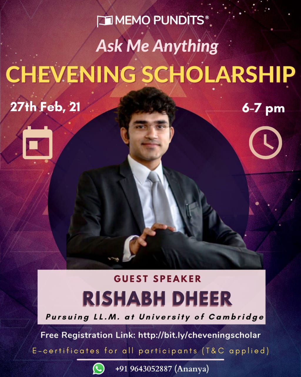 Webinar on ‘Chevening Scholarship’: Memo Pundits