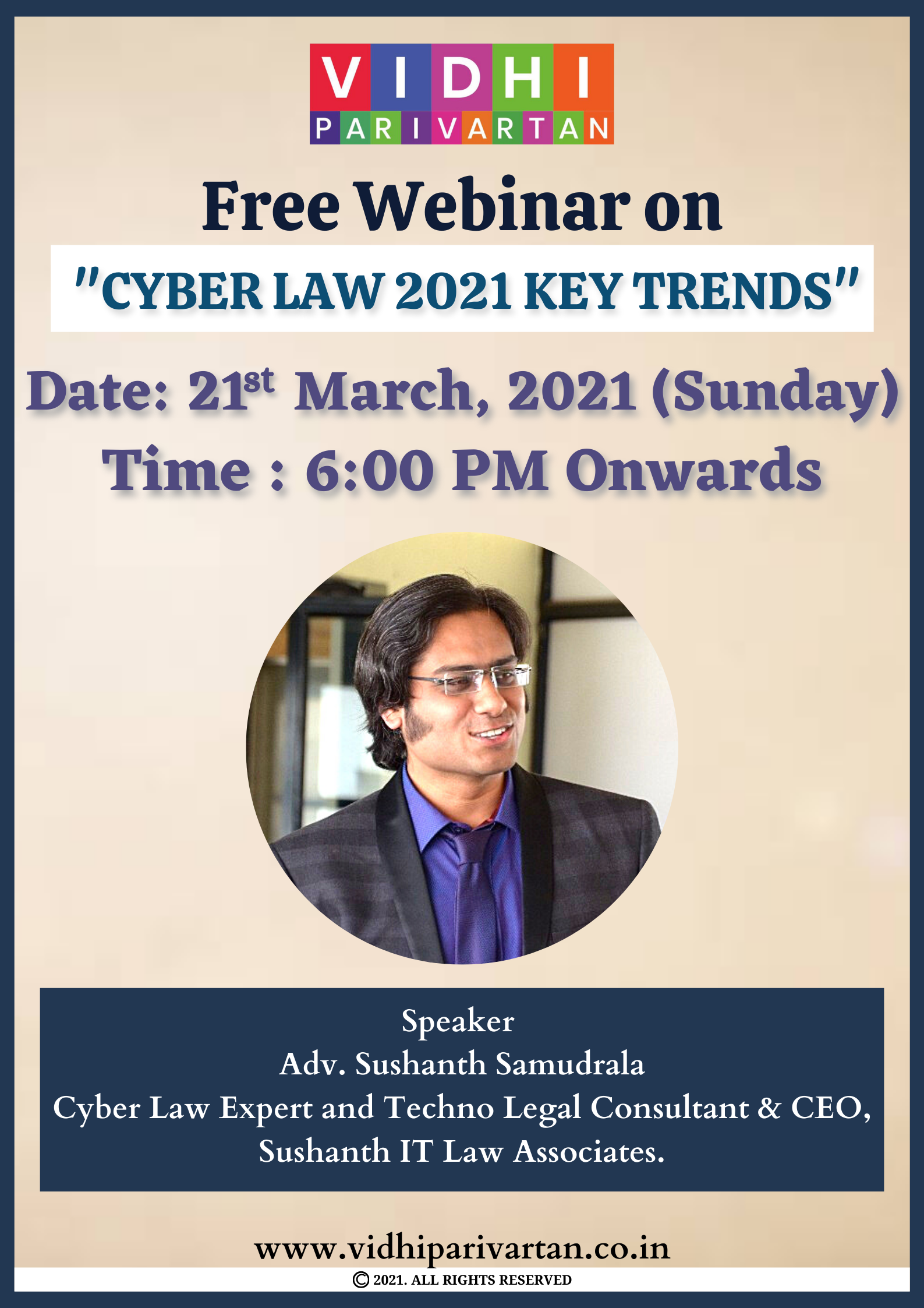 VIDHI PARIVARTAN’S WEBINAR ON “CYBER LAW 2021 KEY TRENDS”