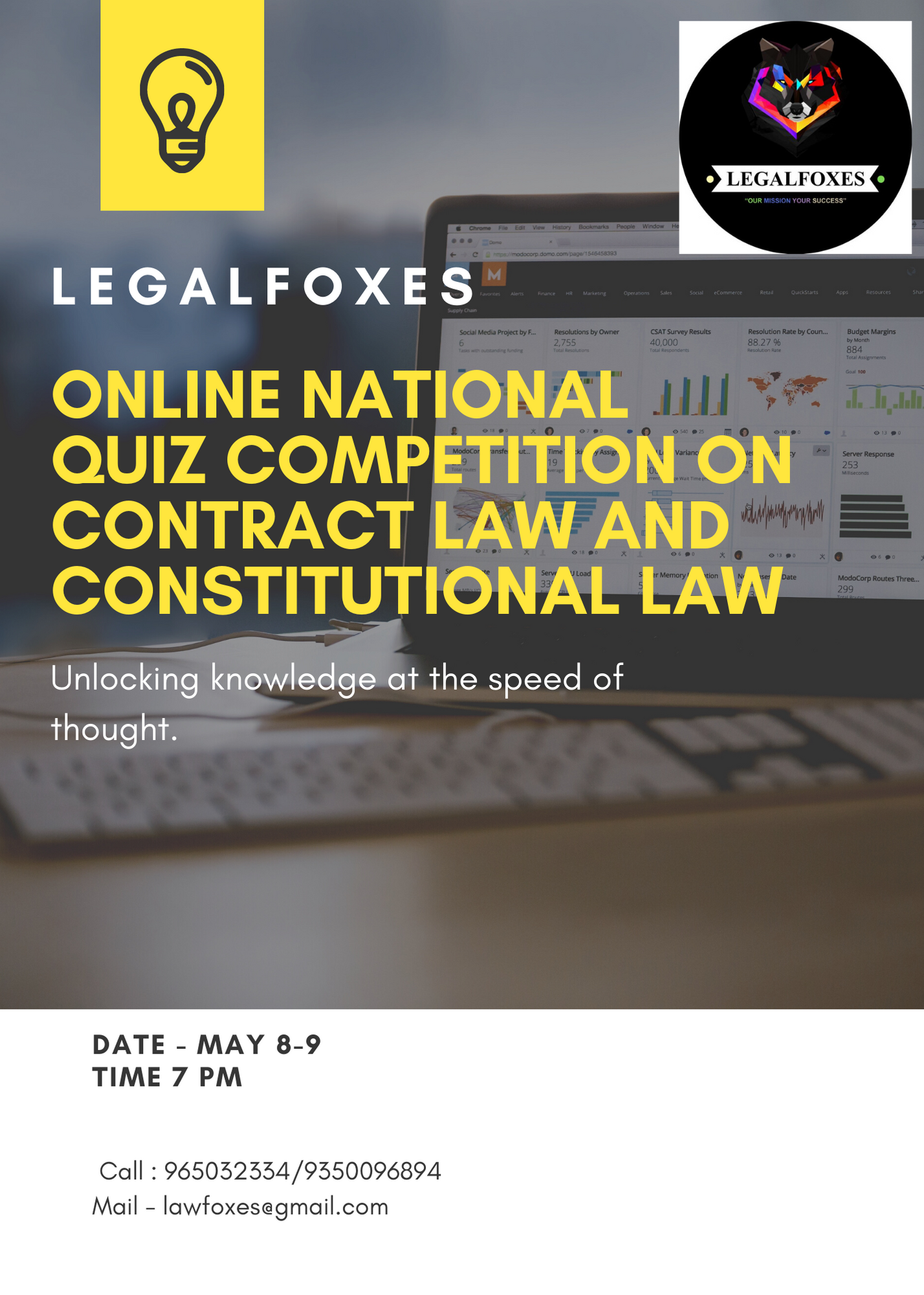 Legal Foxes 12th Online National Quiz Competition on Contract Law and Constitutional Law [May 8-9]: Register by April 30