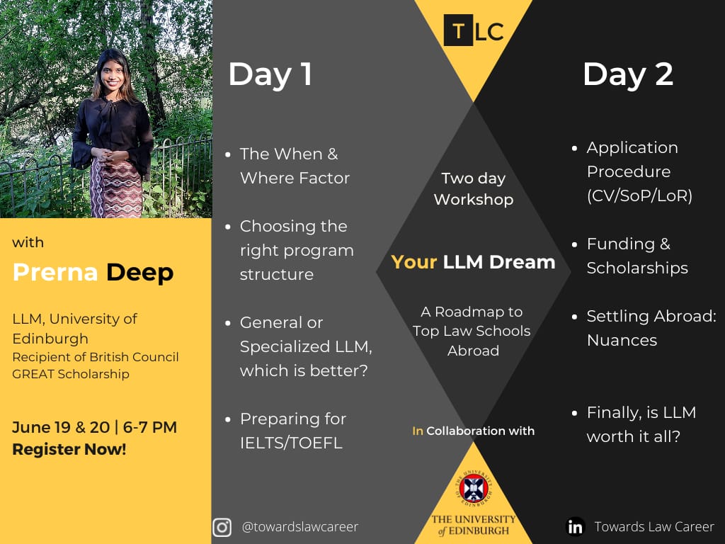 Two-day Webinar On “Your LLM Dream: A Roadmap to Top Law Schools Abroad”