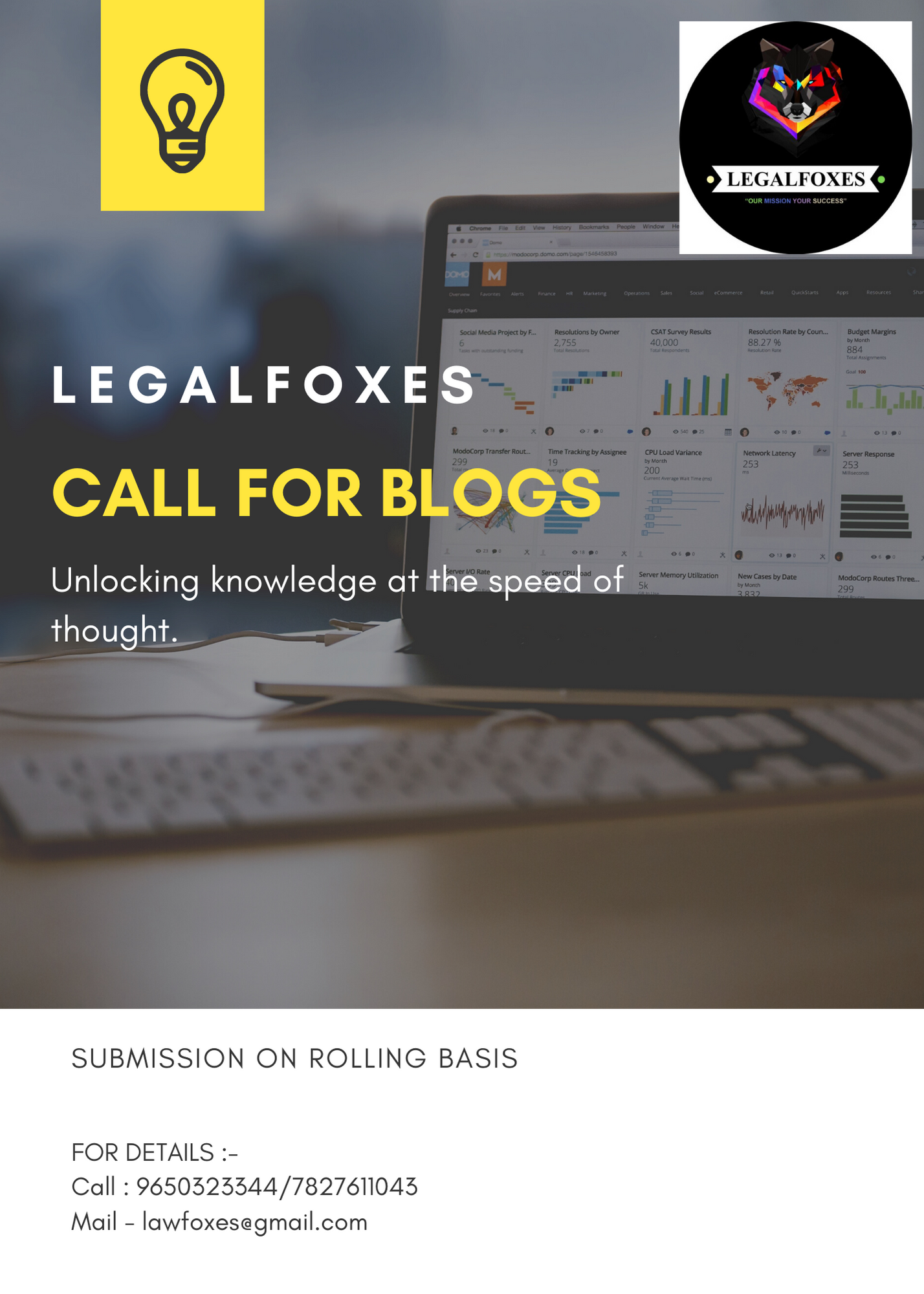 Call for Blogs By LegalFoxes: No Publication Fee