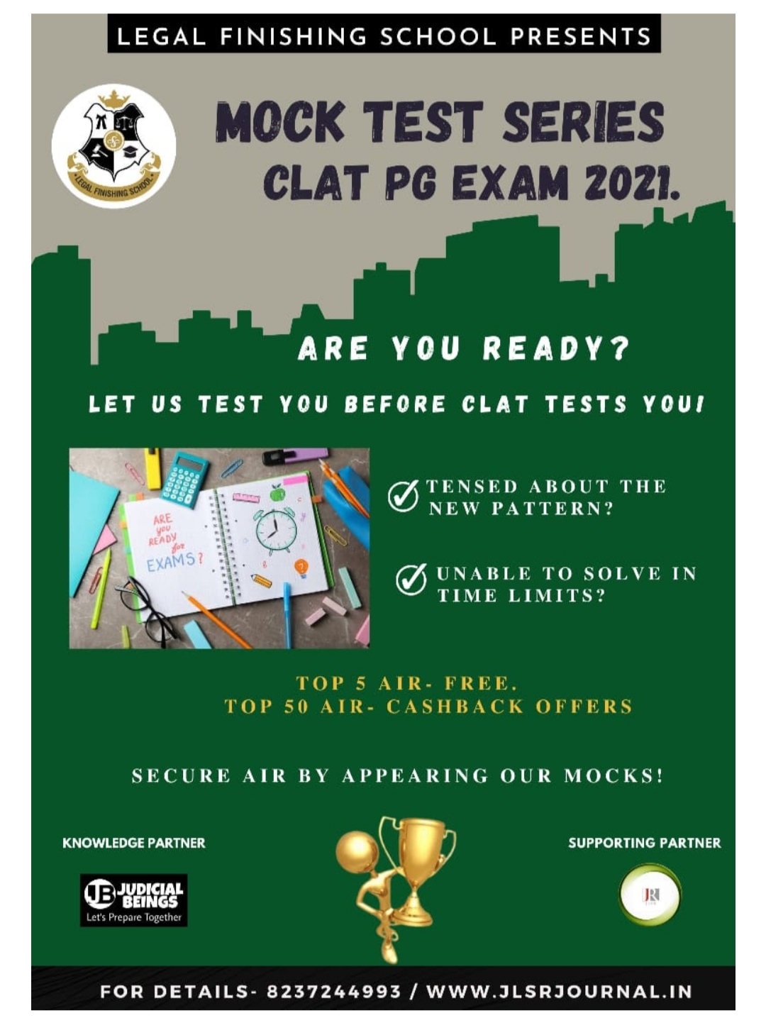 EXCLUSIVE MOCK SERIES FOR CLAT PG EXAM 2021.(MADE AS PER THE LATEST PATTERN) BY LEGAL FINISHING SCHOOL : REGISTER NOW!!