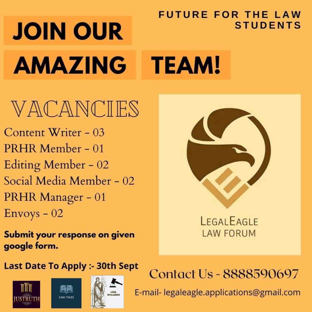 Call for Team Members at LEGALEAGLE LAW FORUM